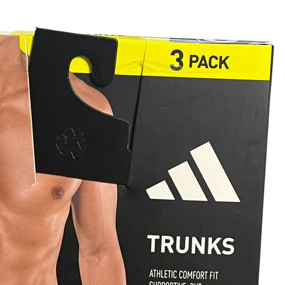 Adidas Microfiber Trunks Mens 2XL Black Blue Red Quick Dry Athletic Underwear